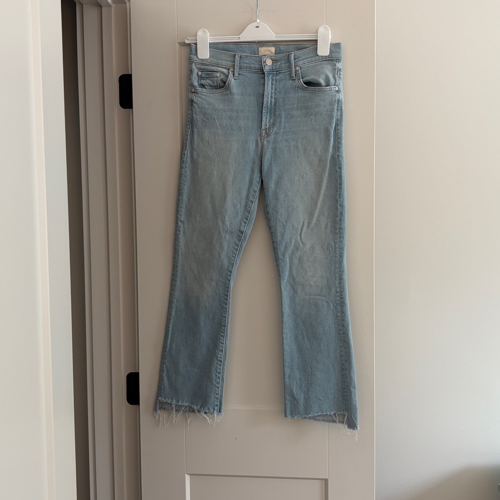MOTHER Light Blue Insider Crop Jeans - Picture 2 of 4